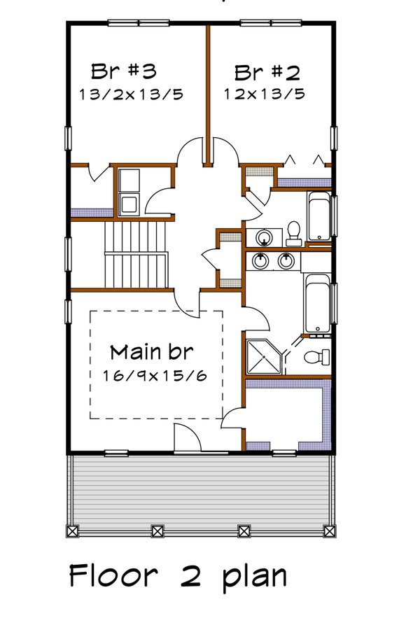 House Plan Design - Craftsman Floor Plan - Upper Floor Plan #79-357