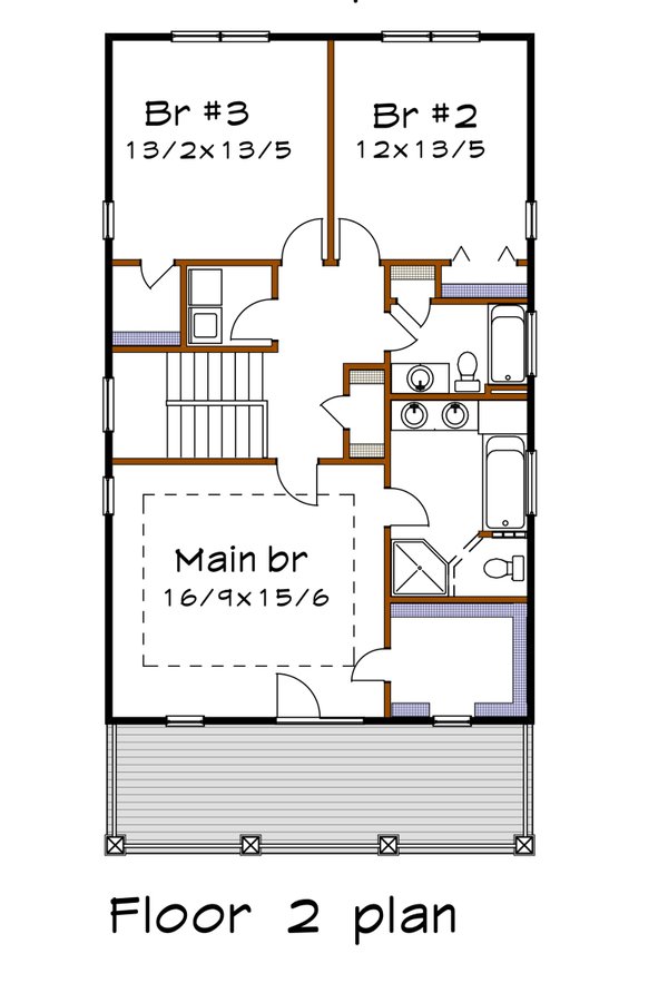 Home Plan - Craftsman Floor Plan - Upper Floor Plan #79-357