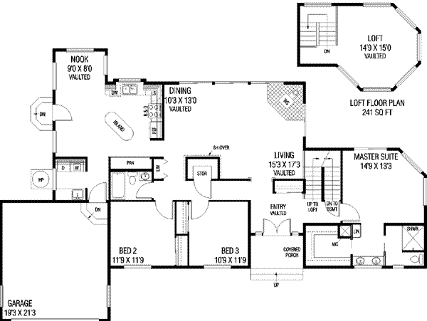 Home Plan - Modern Floor Plan - Main Floor Plan #60-619