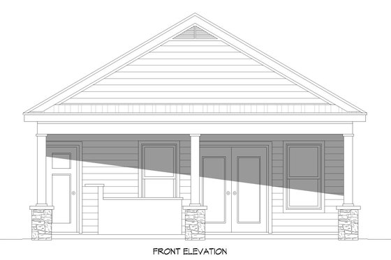 Exterior - Front Elevation 3 for Country House Plan #932-354, 0.5 bath