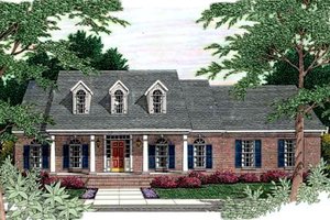 Southern Exterior - Front Elevation Plan #406-195