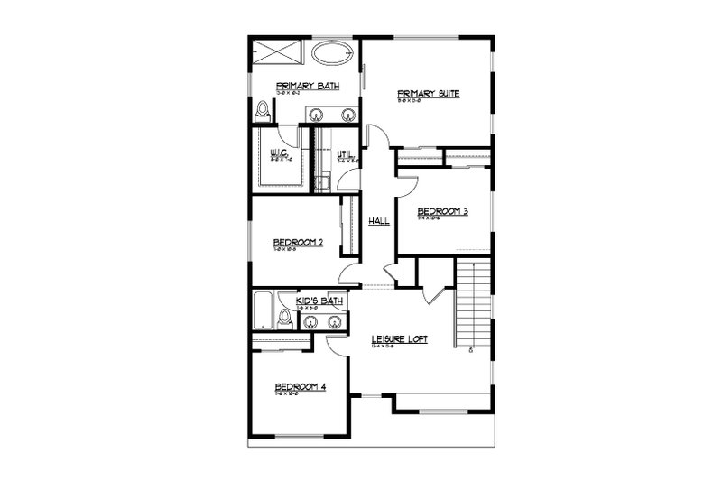 Dream House Plan - Floor Plan - Upper Floor for Farmhouse House Plan #569-95 - 5 bed, 3.5 bath
