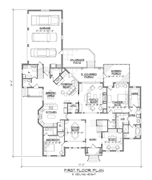 Home Plan - Traditional Floor Plan - Main Floor Plan #1054-59
