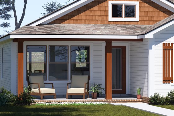 Exterior - Covered Porch for Cottage House Plan #513-2341 - 3 bed, 2 bath
