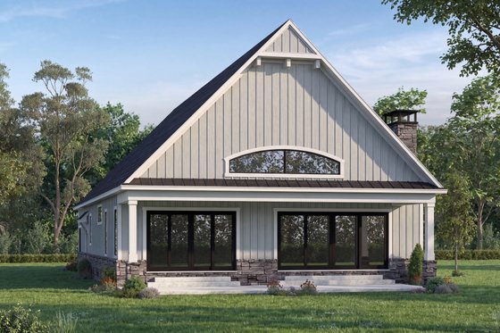 Exterior - Rear Elevation 1 for Craftsman House Plan #1057-51 - 2 bed, 2.5 bath