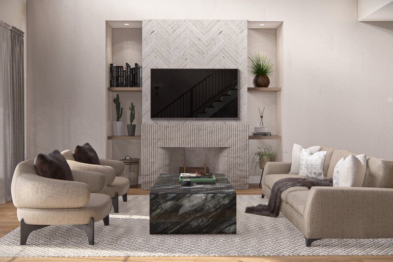 Dream House Plan - Interior - Family Room for Barndominium House Plan #455-512 - 3 bed, 2.5 bath