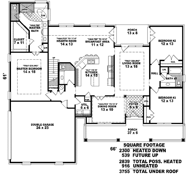 Southern Floor Plan - Main Floor Plan #81-162