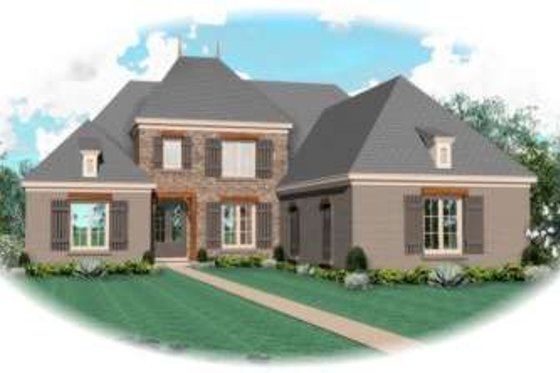 Exterior - Front Elevation for European House Plan #81-1169 - 5 bed, 4 bath