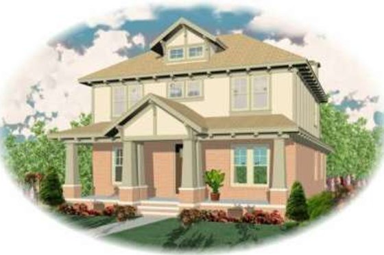 Exterior - Front Elevation for Bungalow House Plan #81-417 - 3 bed, 3 bath