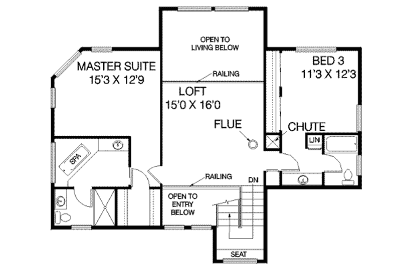 Home Plan - Floor Plan - Upper Floor House Plan #60-327 - 3 bed, 3 bath