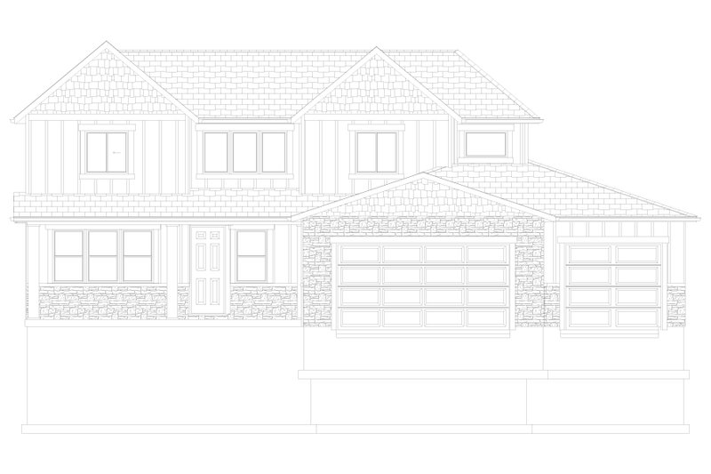 House Blueprint - Exterior - Front Elevation 5 for Farmhouse House Plan #1060-487 - 4 bed, 3.5 bath