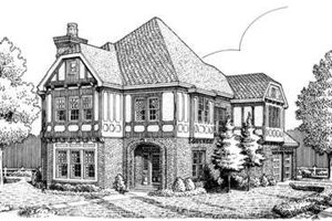Tudor Exterior - Front Elevation Plan #410-213