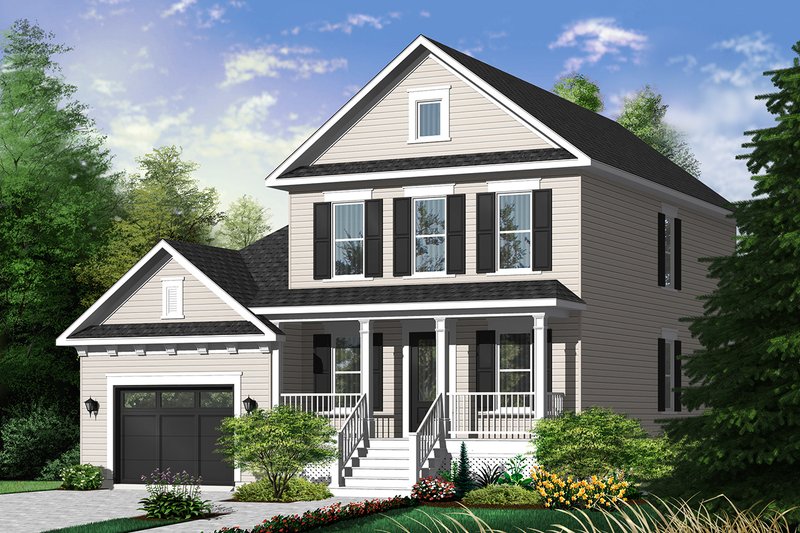 Dream House Plan - Exterior - Front Elevation 3 for Country House Plan #23-2258 - 3 bed, 1.5 bath