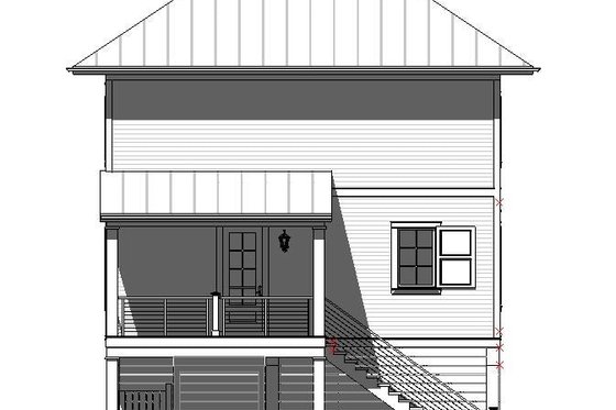 Exterior - Rear Elevation for Beach House Plan #901-166 - 3 bed, 3.5 bath