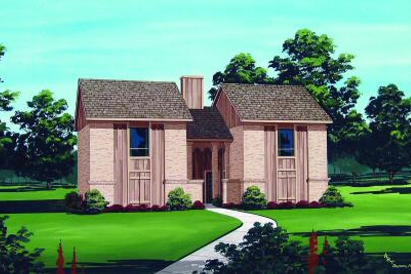 Architectural House Design - Traditional Exterior - Front Elevation Plan #45-294