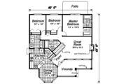 Cottage Style House Plan - 3 Beds 2 Baths 1368 Sq/Ft Plan #18-1034 