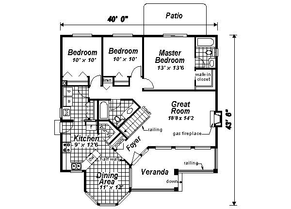 Home Plan - Cottage Floor Plan - Main Floor Plan #18-1034