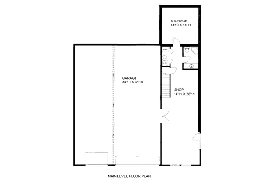 Floor Plan - Main Floor for Traditional House Plan #117-667, 1 bath