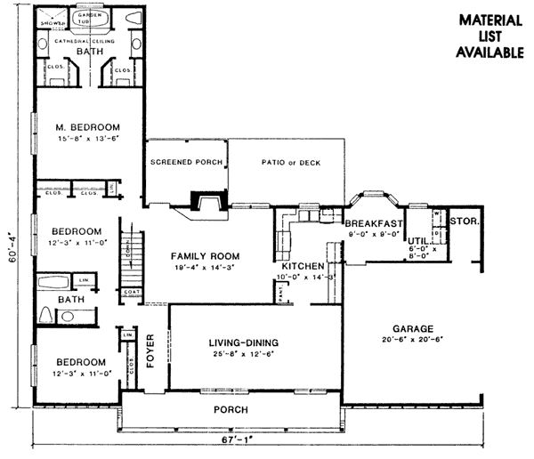 Ranch Floor Plan - Main Floor Plan #10-144