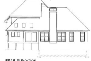 Exterior - Rear Elevation for European House Plan #41-147 - 3 bed, 2.5 bath
