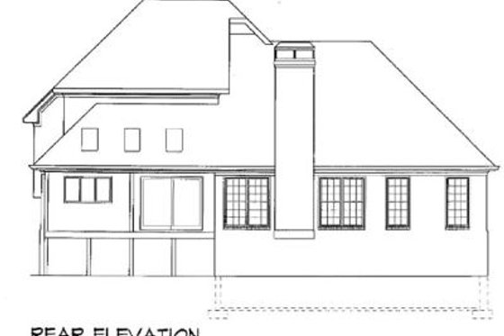 Exterior - Rear Elevation for European House Plan #41-147 - 3 bed, 2.5 bath
