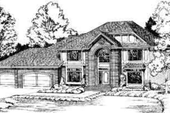 Exterior - Front Elevation for European House Plan #312-115 - 4 bed, 2.5 bath