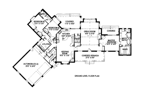 Floor Plan - Main Floor for Country House Plan #141-331 - 4 bed, 3.5 bath