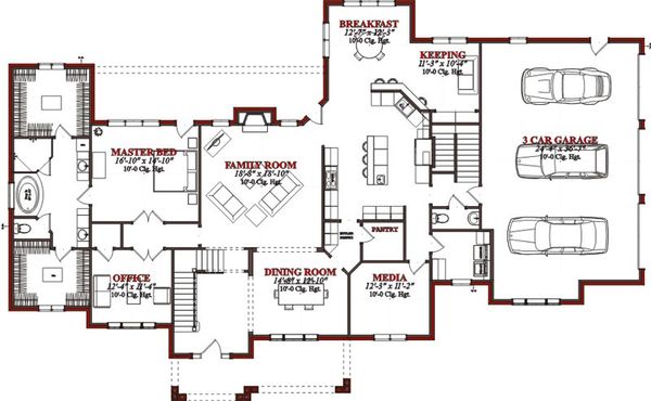 Traditional Floor Plan - Main Floor Plan #63-230