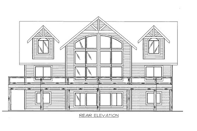 Home Plan - Exterior - Rear Elevation for Cabin House Plan #117-764 - 3 bed, 3 bath