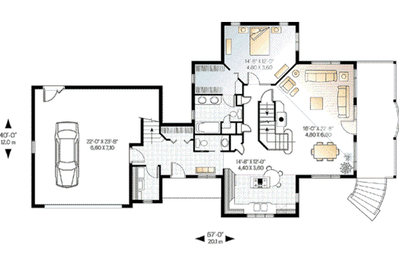 Dream House Plan - Floor Plan - Main Floor for Traditional House Plan #23-391 - 3 bed, 3.5 bath