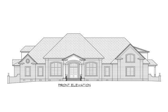 Exterior - Front Elevation 3 for European House Plan #1054-91 - 4 bed, 4.5 bath