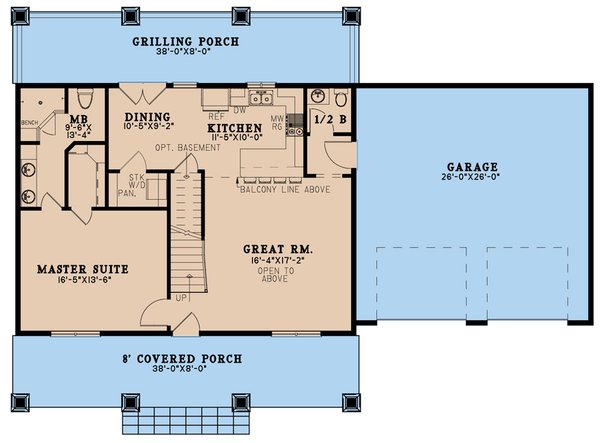 Country Floor Plan - Main Floor Plan #923-267