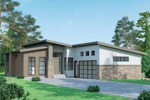 Contemporary Exterior - Front Elevation Plan #1100-89