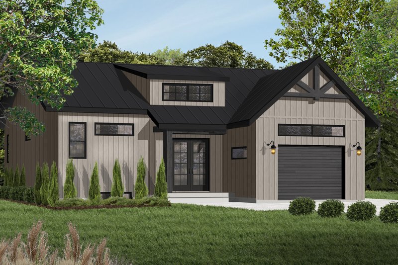 House Blueprint - Exterior - Front Elevation 4 for Craftsman House Plan #23-2304 - 2 bed, 1 bath