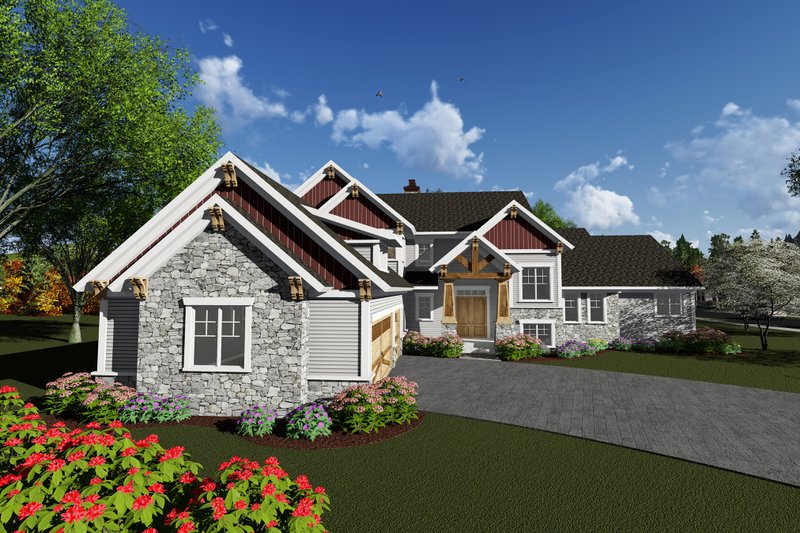 Dream House Plan - Craftsman Exterior - Front Elevation Plan #70-1292