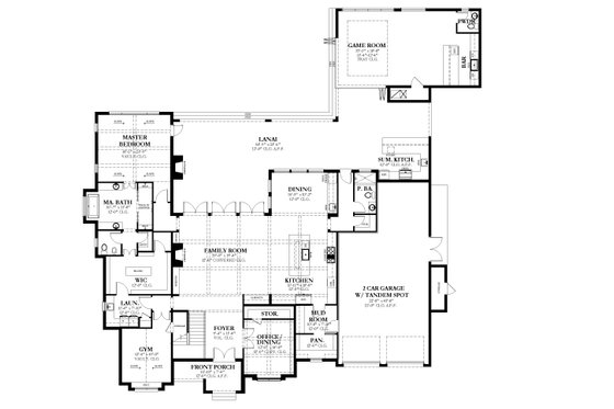 Floor Plan - Main Floor for Traditional House Plan #1058-228 - 4 bed, 4.5 bath