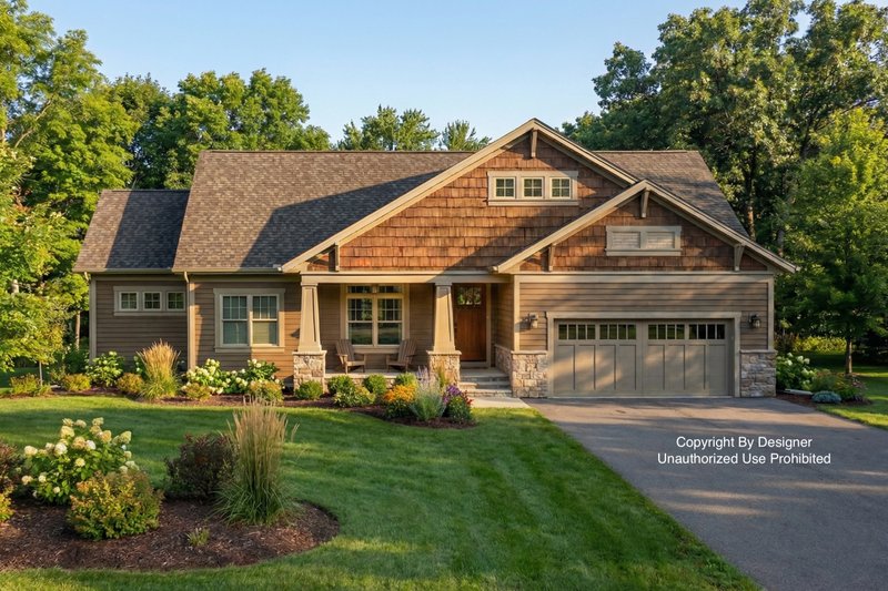 Architectural House Design - Craftsman Exterior - Front Elevation Plan #51-1181