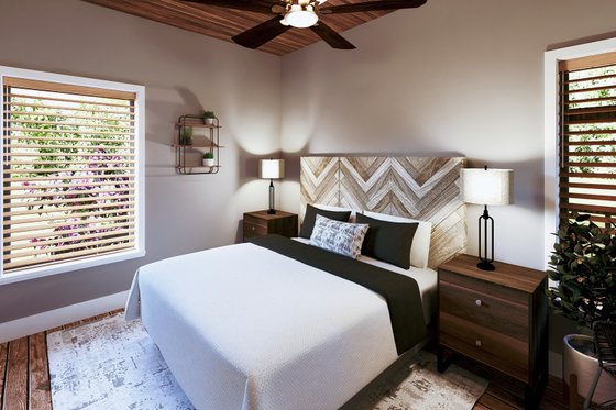 Interior - Bedroom 1 for Modern House Plan #44-295 - 2 bed, 1 bath