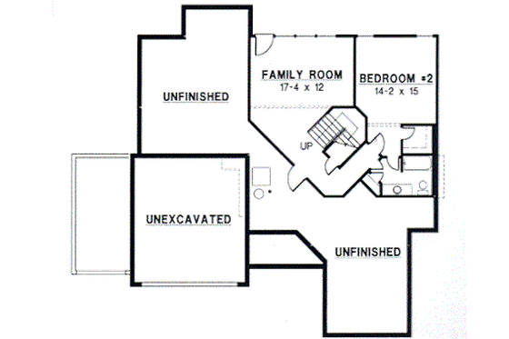 Floor Plan - Lower Floor for European House Plan #67-343 - 3 bed, 3 bath