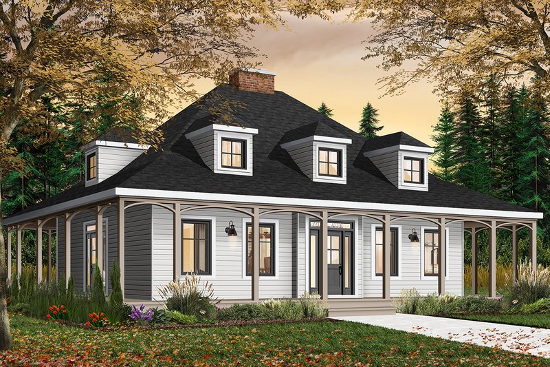 Architectural House Design - Country Exterior - Front Elevation Plan #23-2091