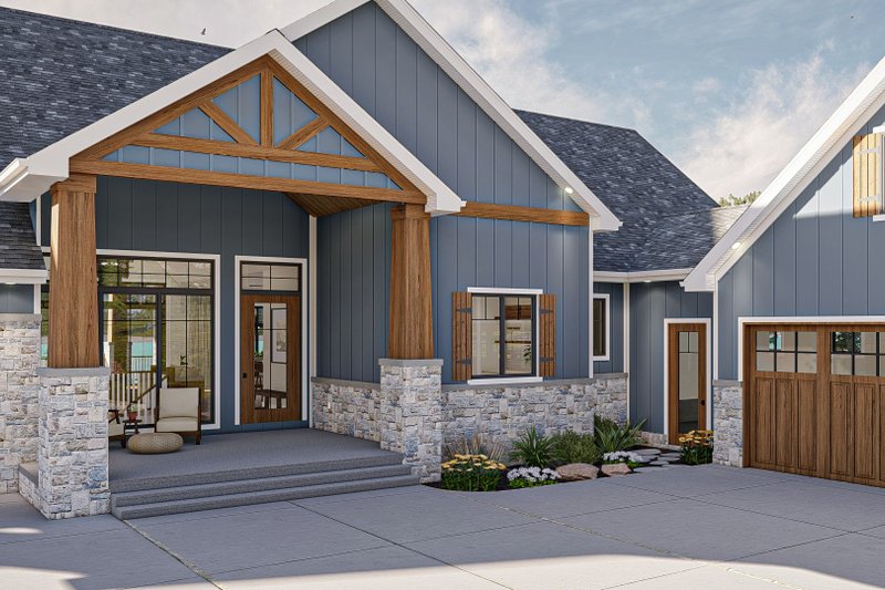 Architectural House Design - Exterior - Covered Porch for Beach House Plan #455-534 - 2 bed, 2 bath