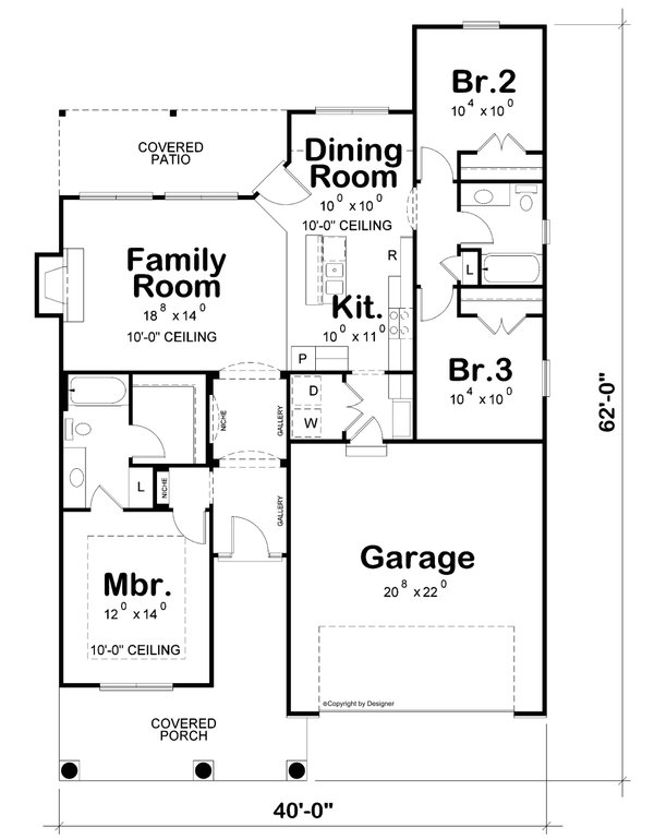 House Design - Cottage Floor Plan - Main Floor Plan #20-2193