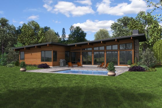 Exterior - Rear Elevation for Contemporary House Plan #48-1001 - 3 bed, 2.5 bath