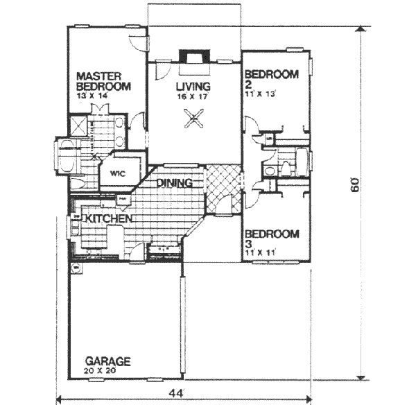 House Design - Ranch Floor Plan - Main Floor Plan #30-138