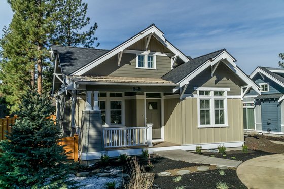 Exterior - Front Elevation for Craftsman House Plan #895-54 - 2 bed, 2 bath