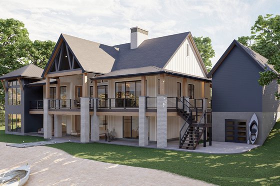 Exterior - Other Elevation 4 for Cottage House Plan #455-811 - 1 bed, 1.5 bath
