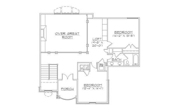 House Plan Design - European Floor Plan - Upper Floor Plan #5-397