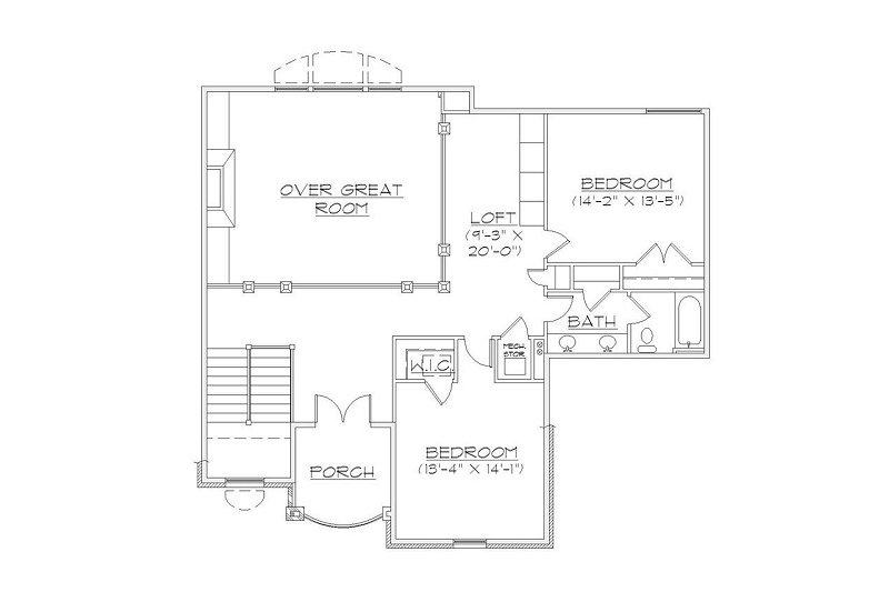 Dream House Plan - Floor Plan - Upper Floor for European House Plan #5-397 - 6 bed, 3.5 bath