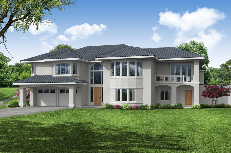 Architectural House Design - Adobe / Southwestern Exterior - Front Elevation Plan #124-1193