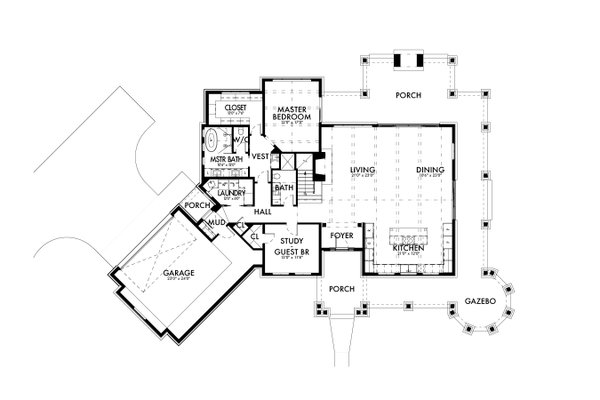 Farmhouse Floor Plan - Main Floor Plan #80-224